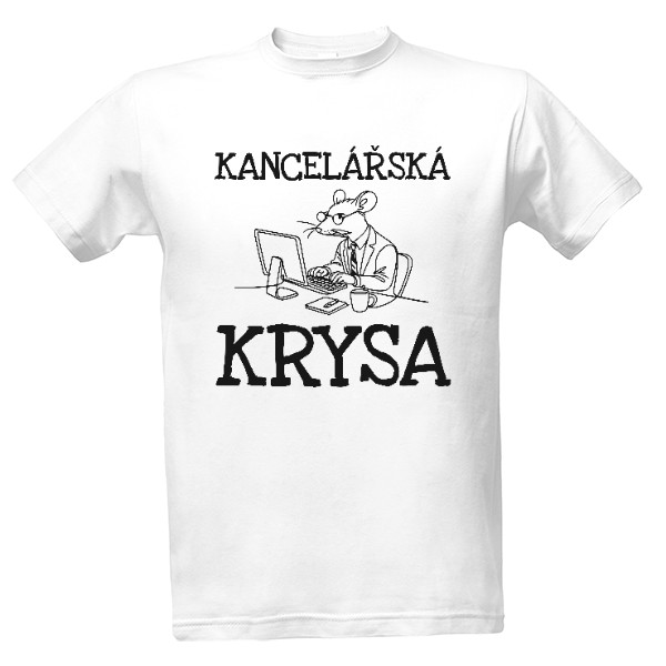 Tričko s potiskem Kancelářská krysa (u počítače)